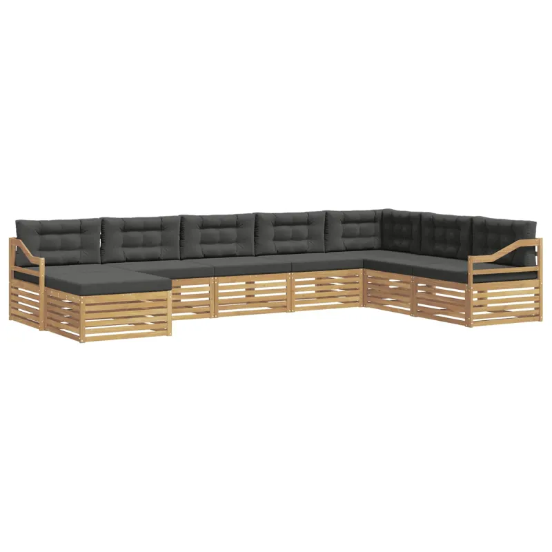 Lauko sofos komplektas 8 pcs Balta ir antracito Poliesteris