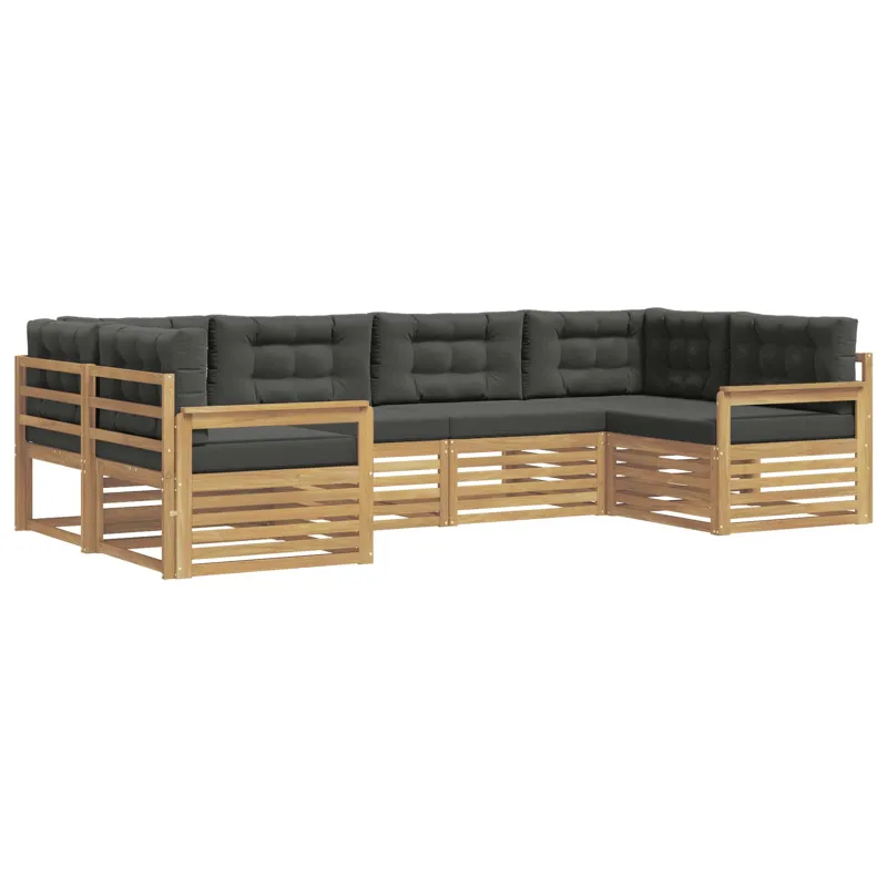 Lauko sofos komplektas su pagalve 6 pcs Balta ir antracito