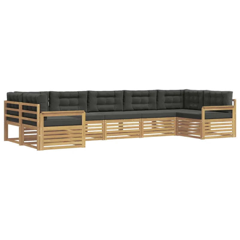 Lauko sofos komplektas su pagalve 7 pcs Balta ir antracito