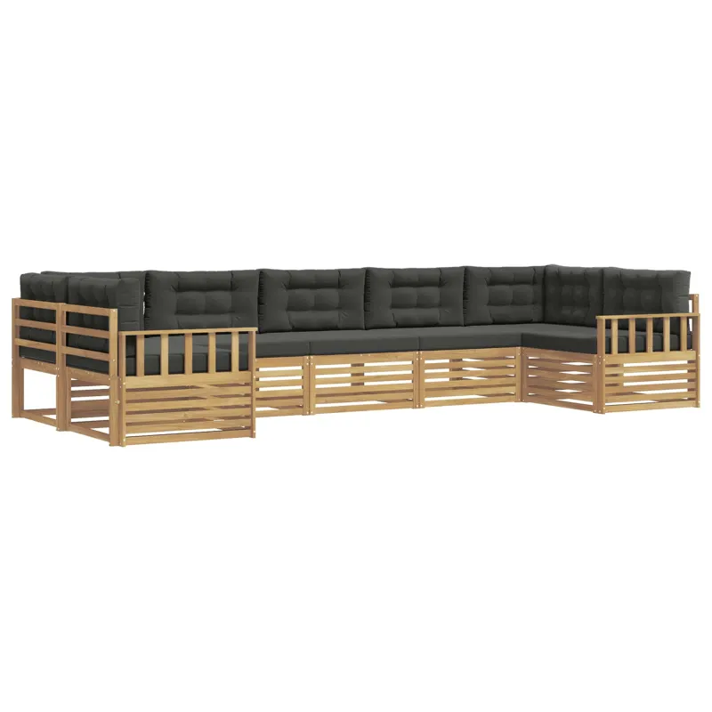 Lauko sofos komplektas su pagalve 7 pcs Balta ir antracito