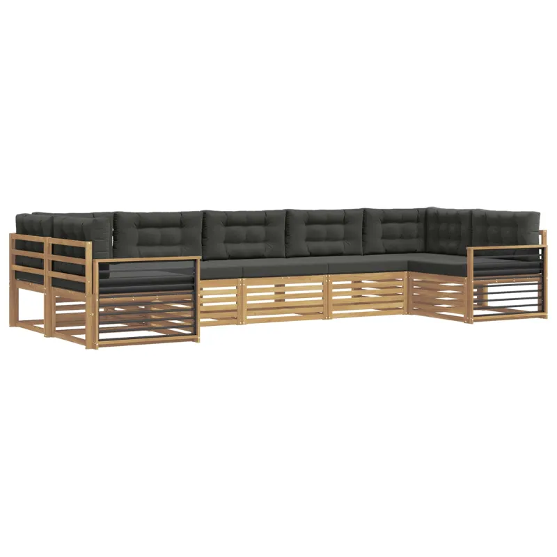 Lauko sofos komplektas su pagalve 7 pcs Balta ir antracito