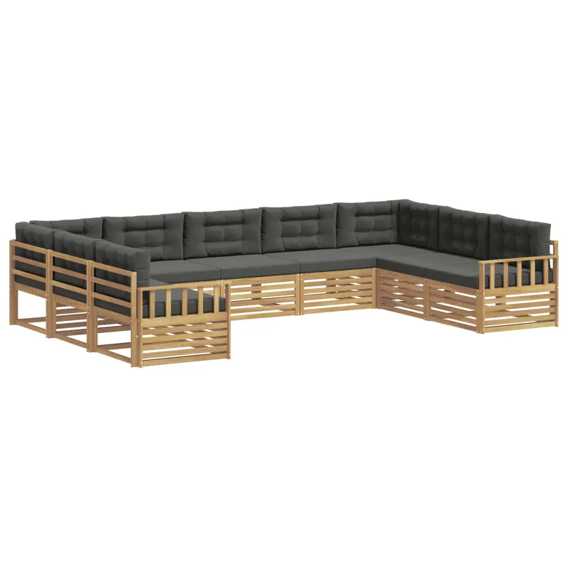 Lauko sofos komplektas su pagalve 9 pcs Balta ir antracito