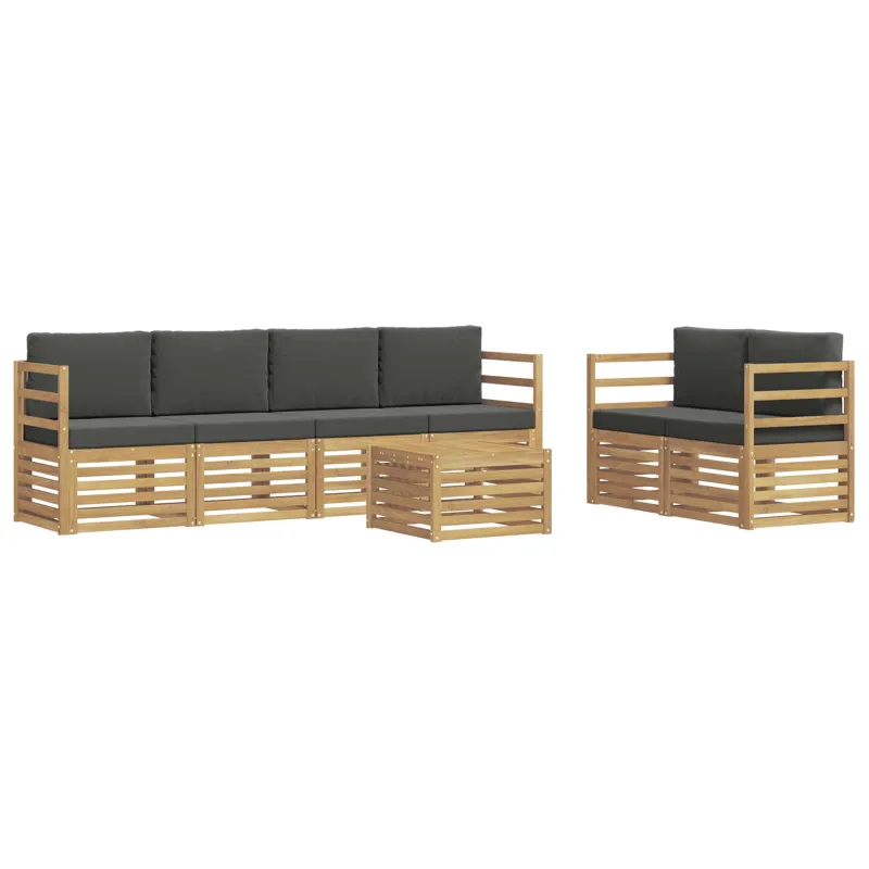Lauko sofos komplektas 7 pcs Balta ir antracito Poliesteris