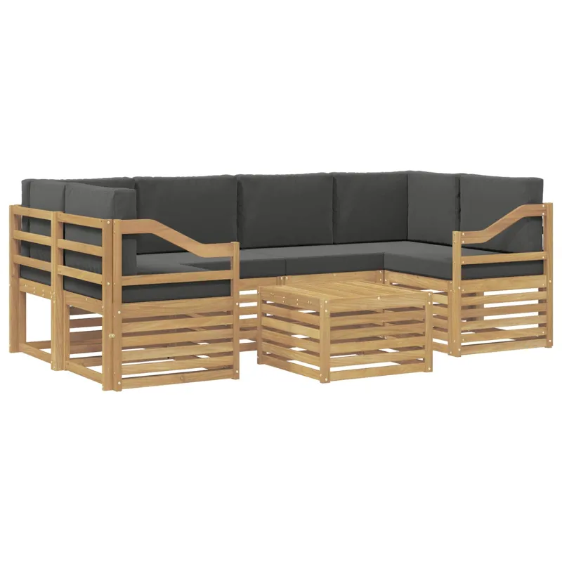 Lauko sofos komplektas 7 pcs Balta ir antracito Poliesteris