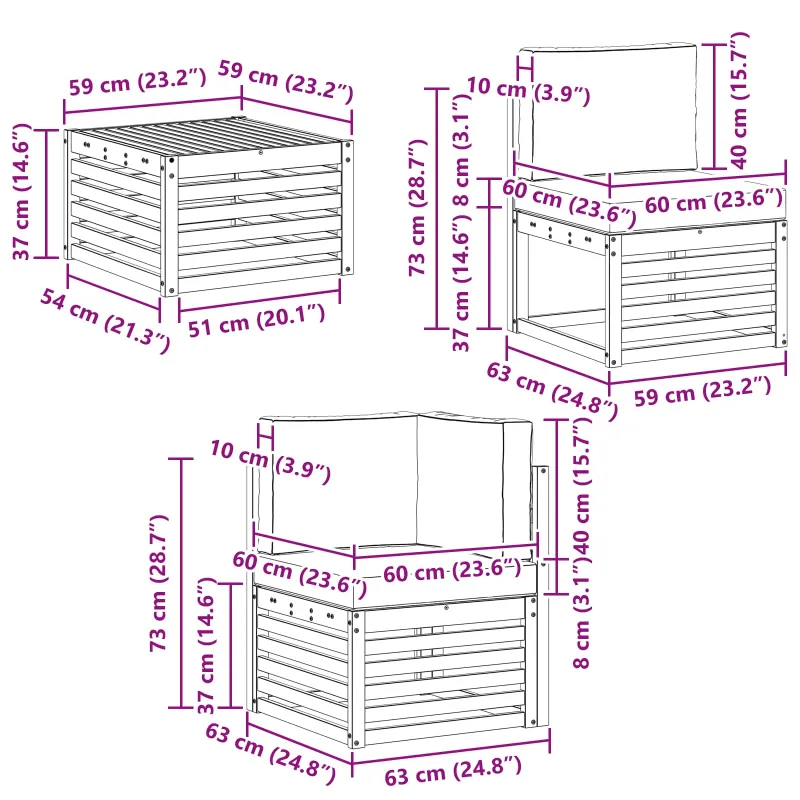 Lauko sofos komplektas 8 pcs Balta ir kreminė Poliesteris