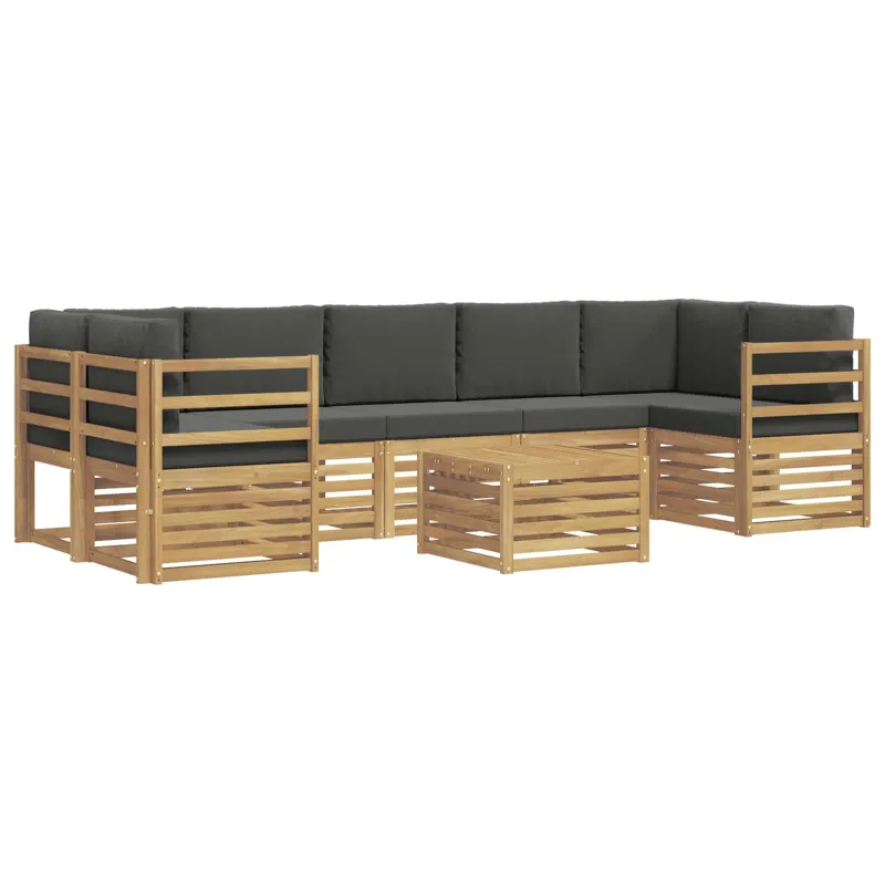 Lauko sofos komplektas 8 pcs Balta ir antracito Poliesteris