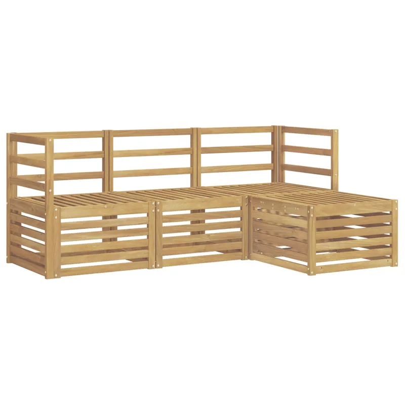 Lauko sofos komplektas 4 pcs Balta Kietos akacijos mediena