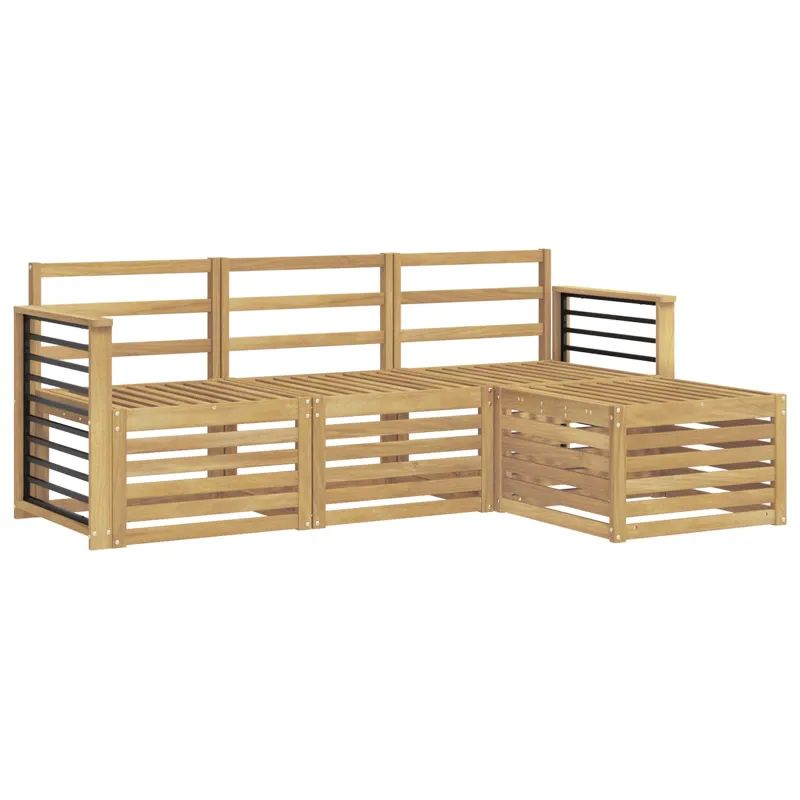 Lauko sofos komplektas 4 pcs Balta Kietos akacijos mediena