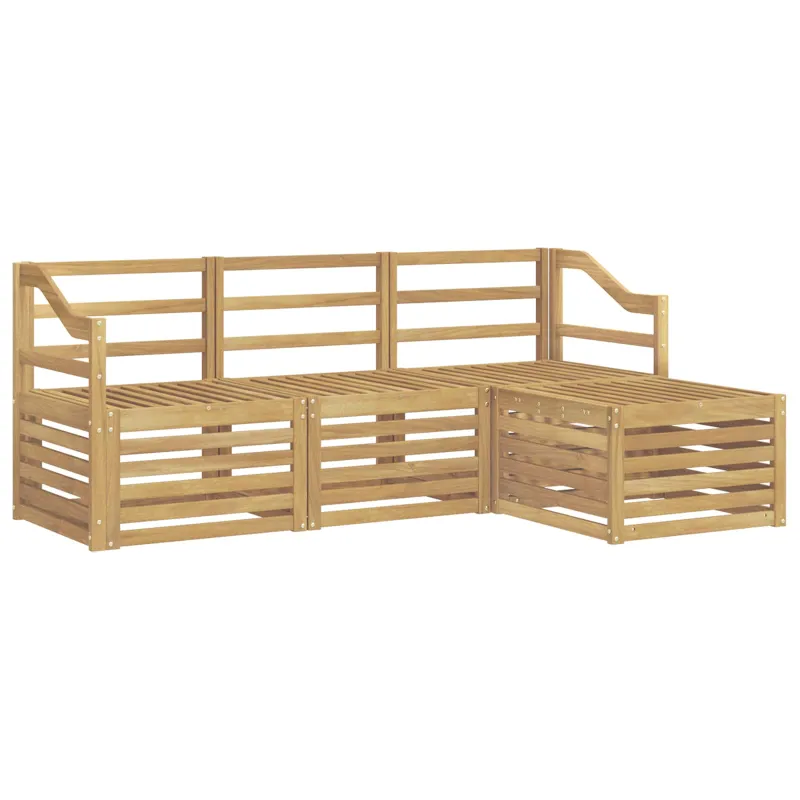 Lauko sofos komplektas 4 pcs Balta Kietos akacijos mediena