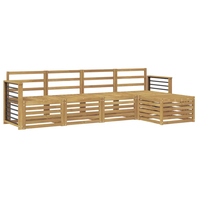 Lauko sofos komplektas 5 pcs Balta Kietos akacijos mediena