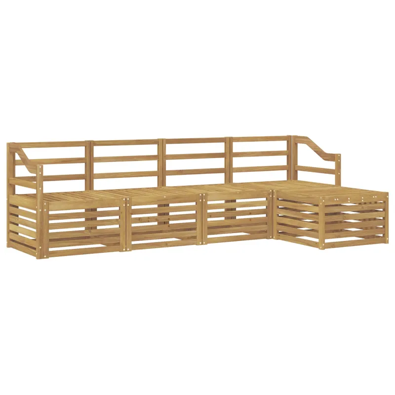 Lauko sofos komplektas 5 pcs Balta Kietos akacijos mediena