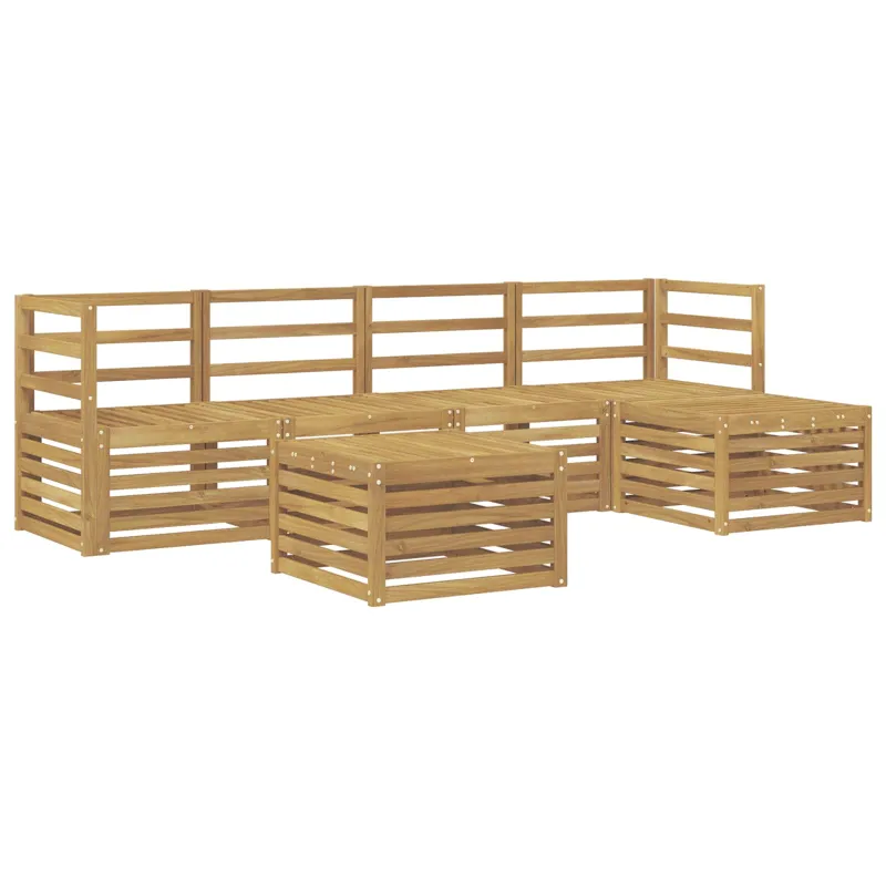 Lauko sofos komplektas 6 pcs Balta Kietos akacijos mediena