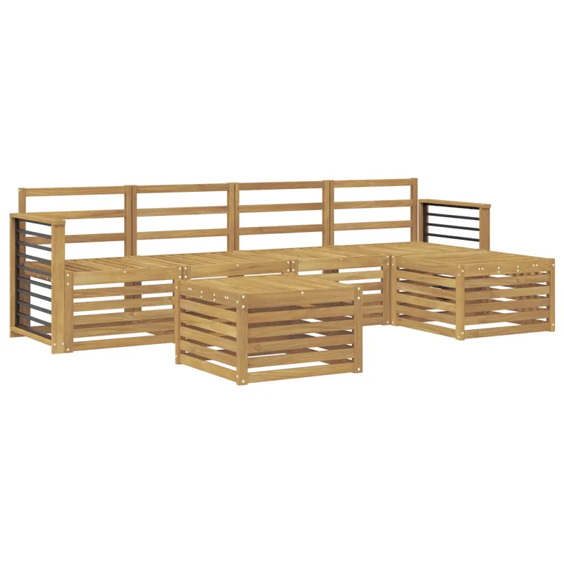 Lauko sofos komplektas 6 pcs Balta Kietos akacijos mediena