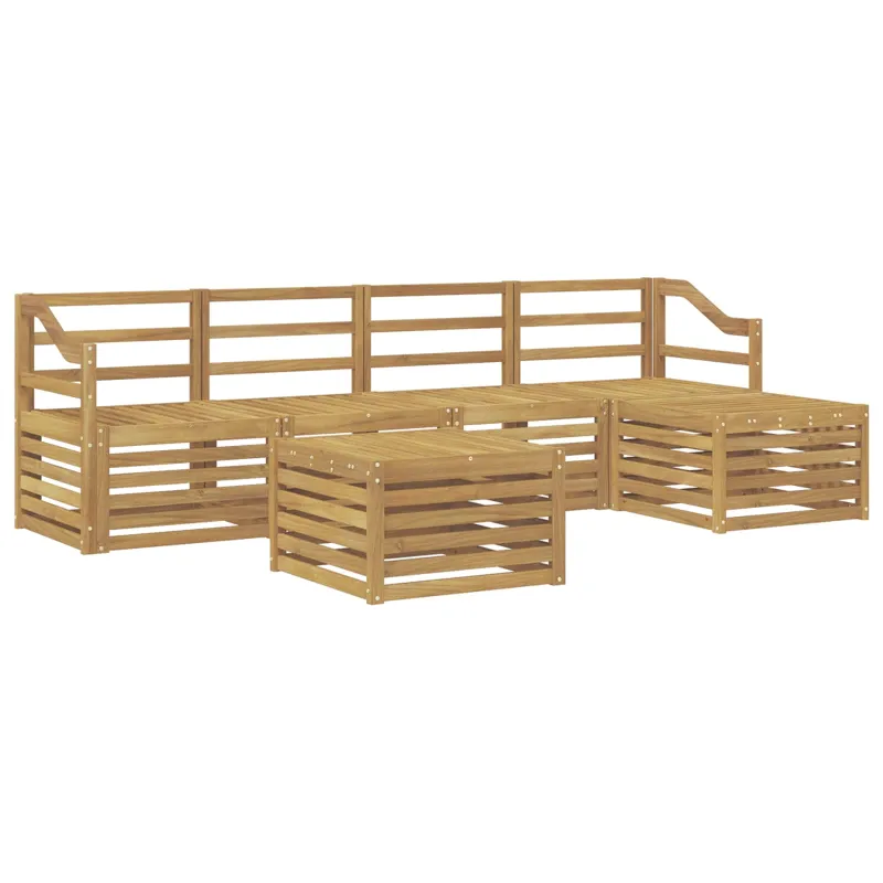 Lauko sofos komplektas 6 pcs Balta Kietos akacijos mediena
