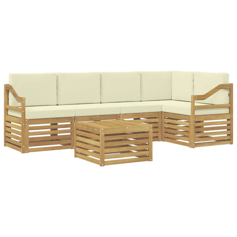 Sekcijos sofų komplektas su pagalve 6 pcs Balta ir kreminė