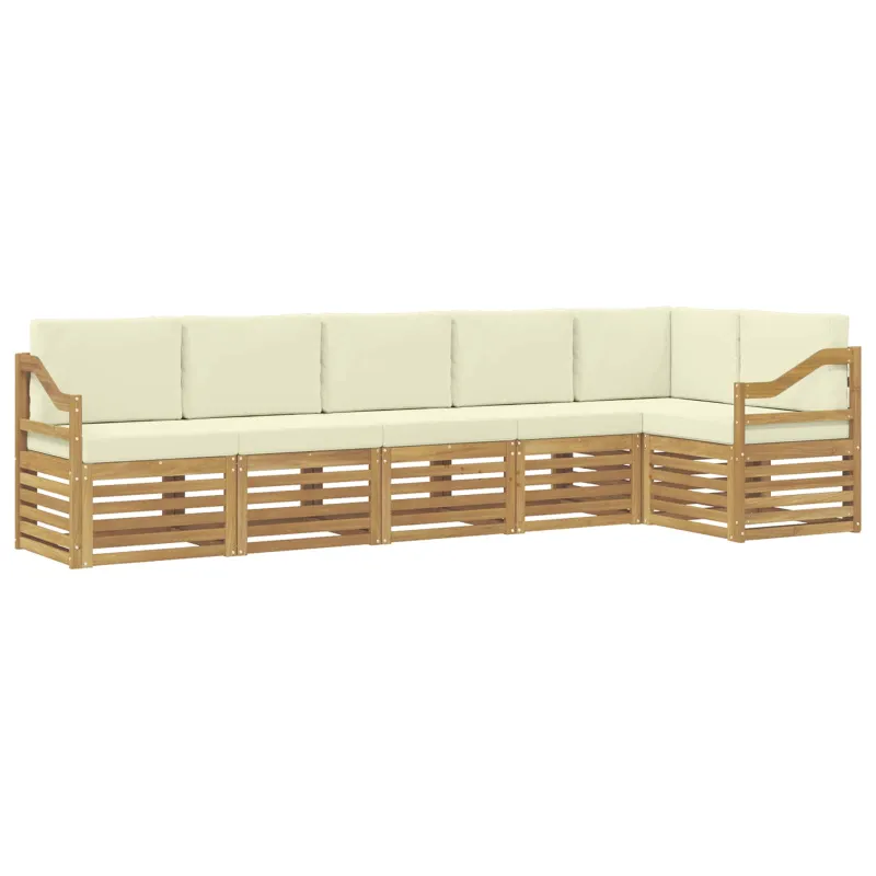 Sekcijos sofų komplektas su pagalve 6 pcs Balta ir kreminė