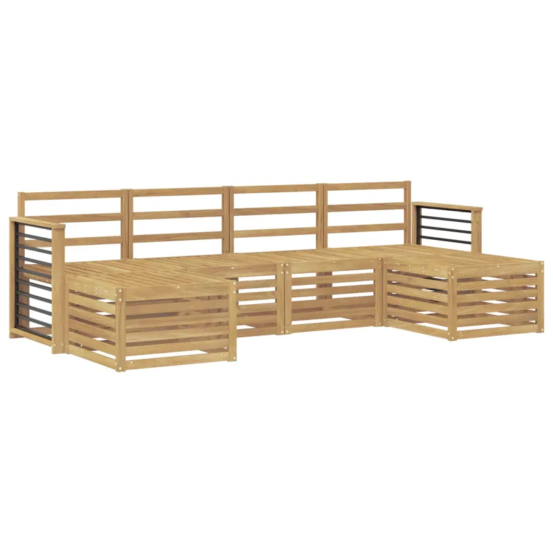 Sofų komplektai 6 pcs Balta Kietos akacijos mediena