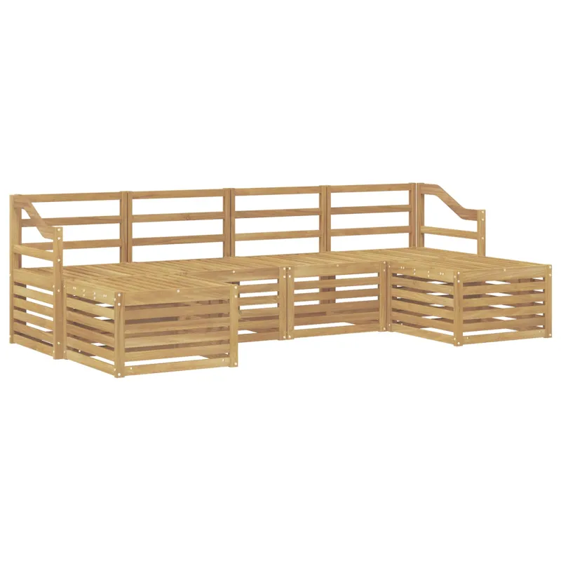 Sofų komplektai 6 pcs Balta Kietos akacijos mediena