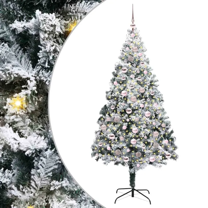 Dirbtinė Kalėdų eglutė Balta 210 cm PVC ir Plienas ir Plastikas
