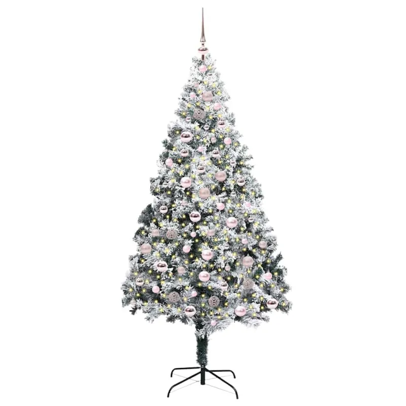 Dirbtinė Kalėdų eglutė Balta 210 cm PVC ir Plienas ir Plastikas