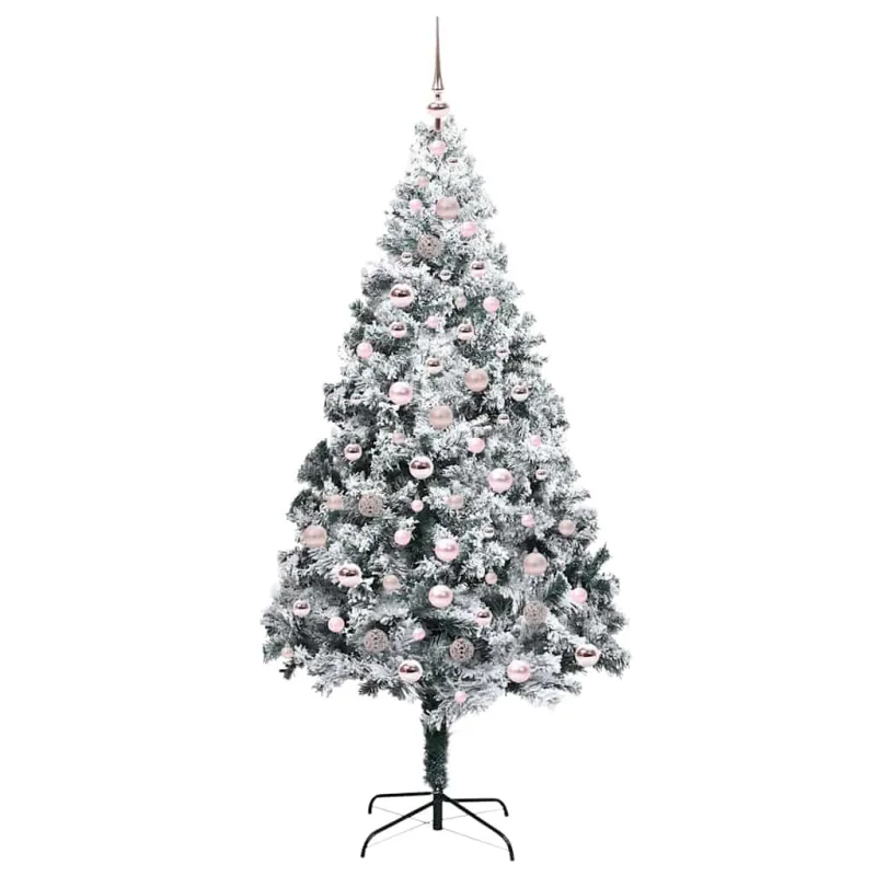 Dirbtinė Kalėdų eglutė Balta 210 cm PVC ir Plienas ir Plastikas