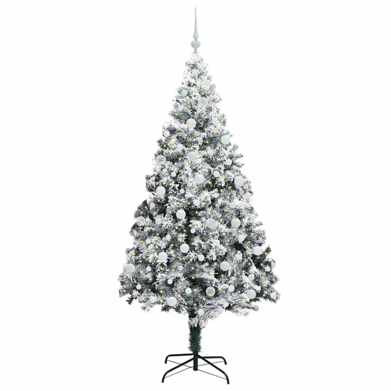 Dirbtinė Kalėdų eglutė Balta 210 cm PVC ir Plienas ir Plastikas