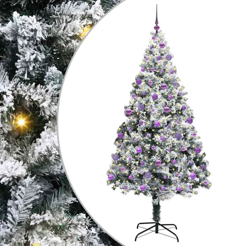 Dirbtinė Kalėdų eglutė Balta 210 cm PVC ir Plienas ir Plastikas