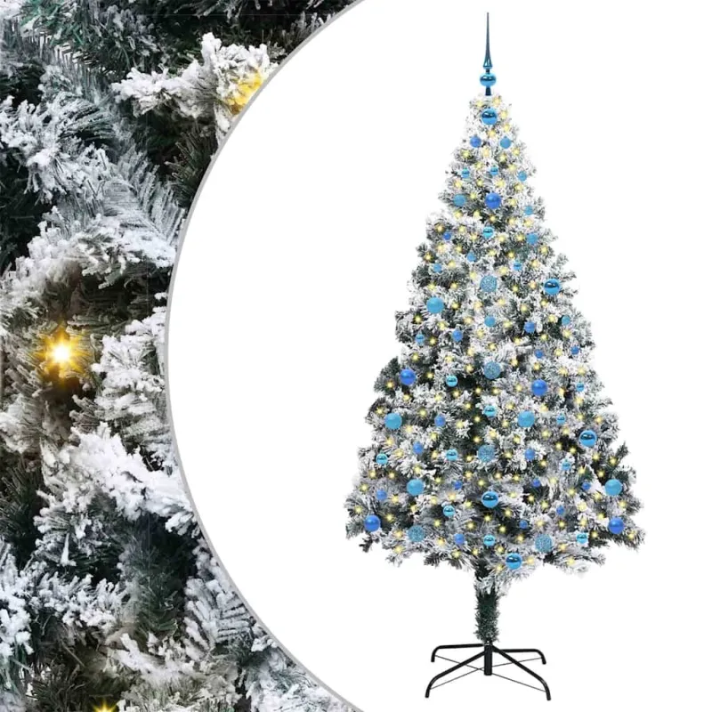 Dirbtinė Kalėdų eglutė Balta 210 cm PVC ir Plienas ir Plastikas
