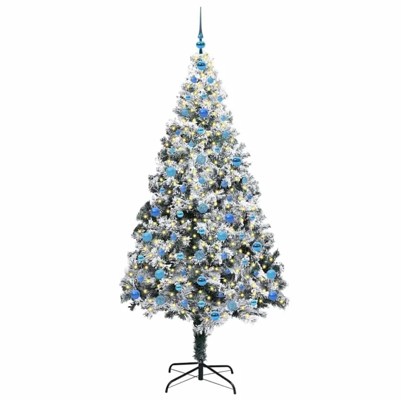 Dirbtinė Kalėdų eglutė Balta 210 cm PVC ir Plienas ir Plastikas