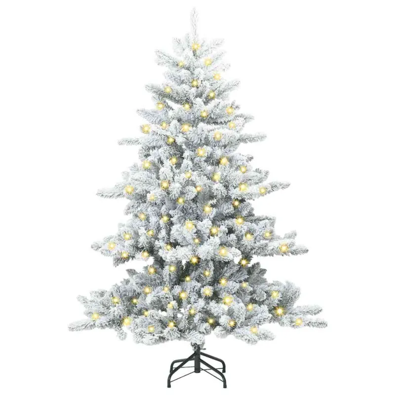Dirbtinė Sulankstoma Kalėdų Eglutė Balta 150 cm PVC ir Plienas