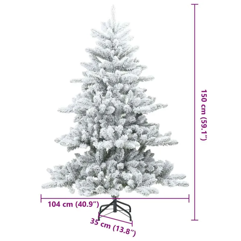 Dirbtinė Sulankstoma Kalėdų Eglutė Balta 150 cm PVC ir Plienas