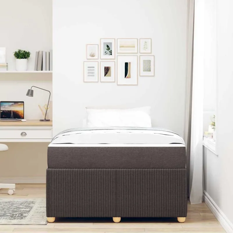 Lovos rėmas su čiužiniu Tamsiai rudas 120 x 200 cm audinys