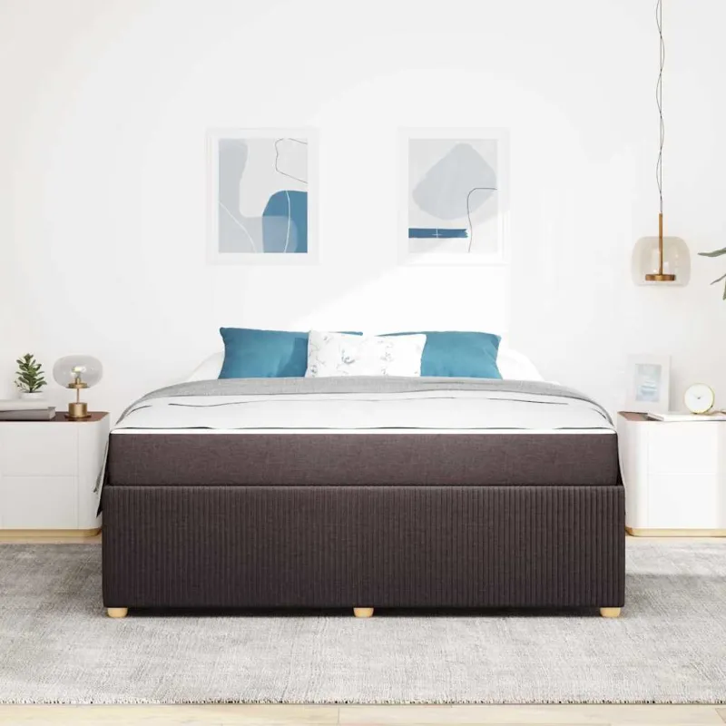 Lovos rėmas su čiužiniu Tamsiai rudas 180 x 200 cm audinys