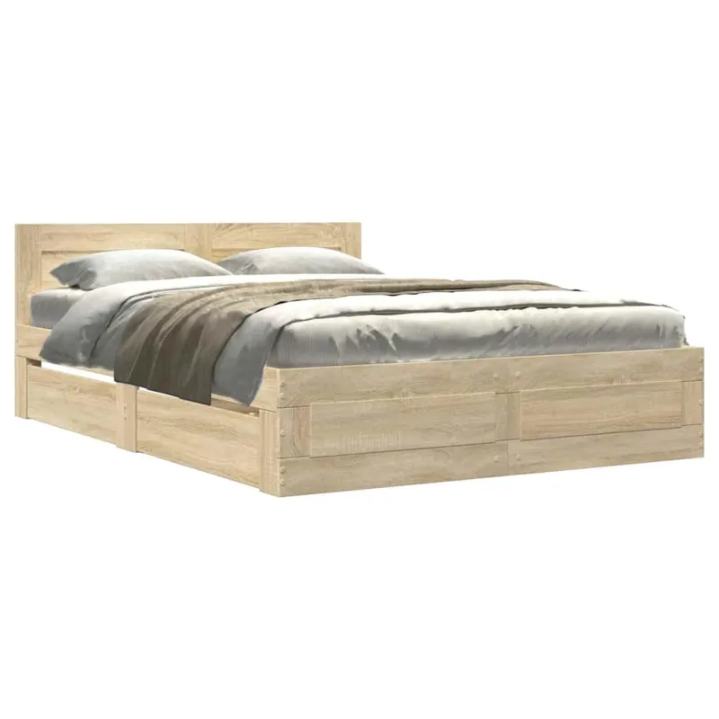 Lovos rėmas 2 pcs Sonoma 137 x 188 cm Apdirbta mediena
