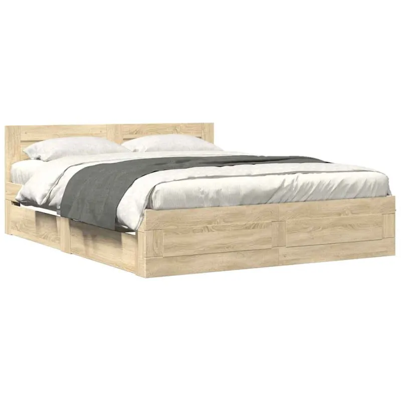 Lovos rėmas 2 pcs Sonoma 153 x 203 cm Apdirbta mediena