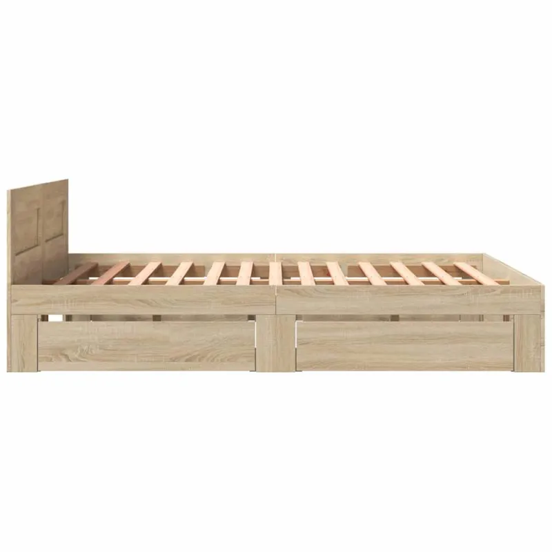 Lovos rėmas 2 pcs Sonoma 153 x 203 cm Apdirbta mediena