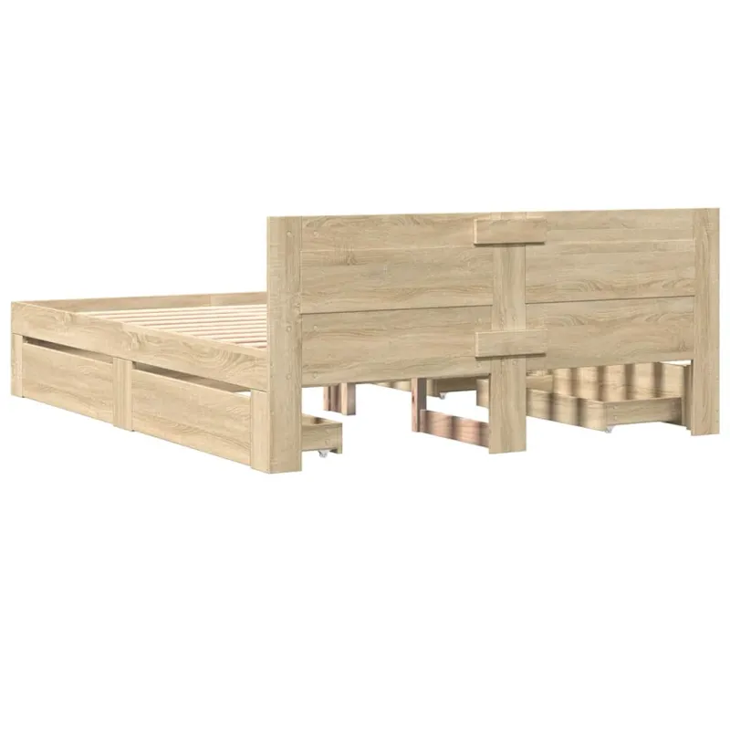Lovos rėmas 2 pcs Sonoma 153 x 203 cm Apdirbta mediena