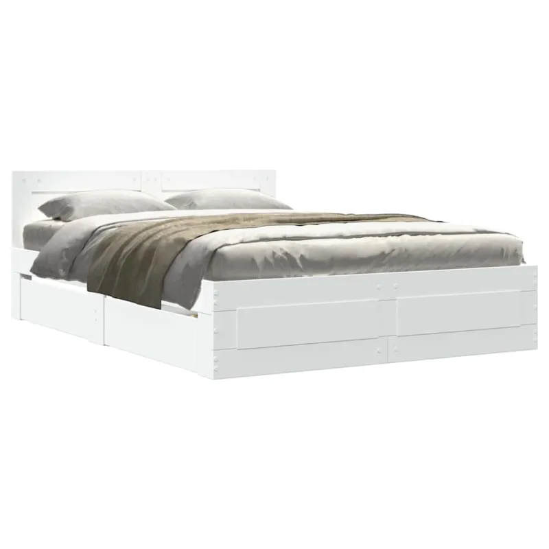 Lovos rėmas 2 pcs Baltas 137 x 188 cm Apdirbta mediena