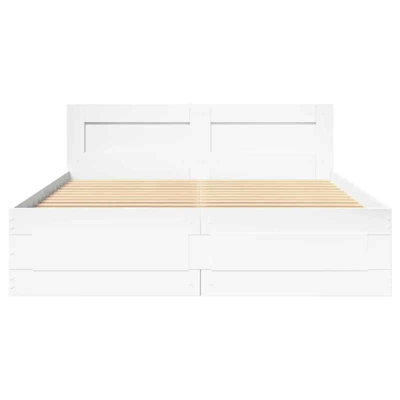 Lovos rėmas 2 pcs Baltas 137 x 188 cm Apdirbta mediena