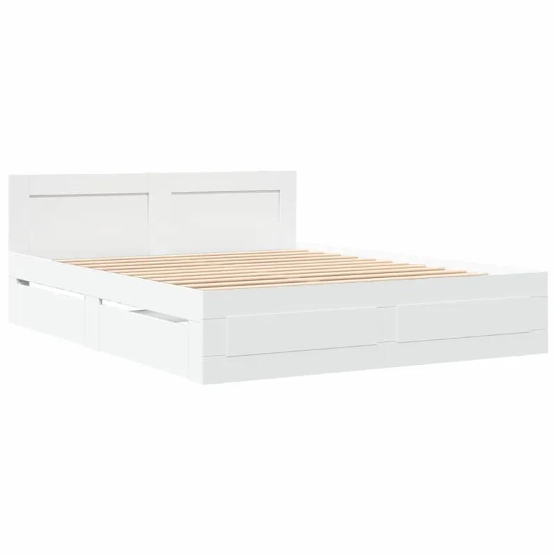 Lovos rėmas 2 pcs Baltas 150 x 200 cm Apdirbta mediena
