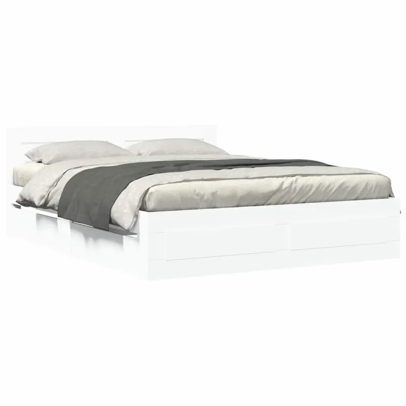 Lovos rėmas 2 pcs Baltas 150 x 200 cm Apdirbta mediena