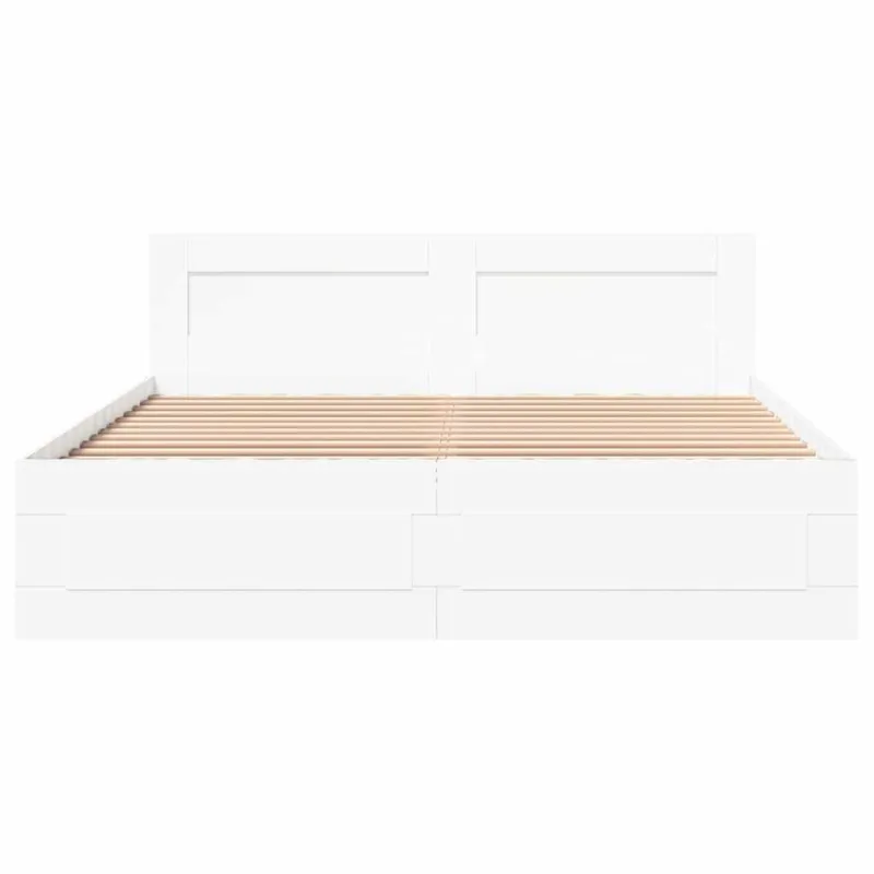 Lovos rėmas 2 pcs Baltas 150 x 200 cm Apdirbta mediena