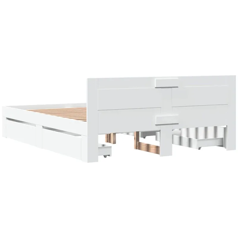 Lovos rėmas 2 pcs Baltas 150 x 200 cm Apdirbta mediena