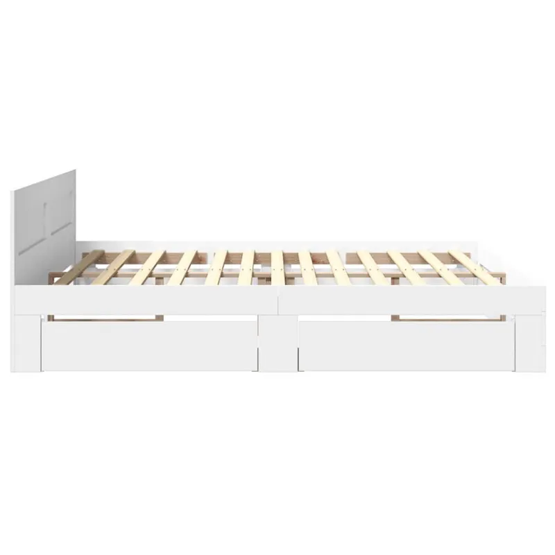 Lovos rėmas 2 pcs Baltas 193 x 203 cm Apdirbta mediena