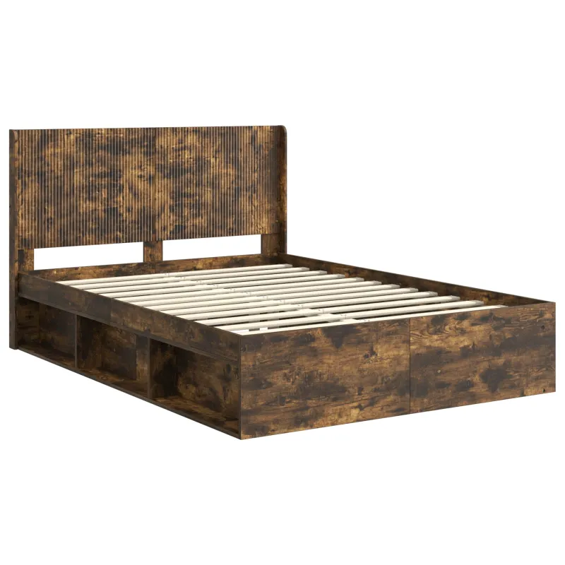 Lovos rėmas su saugojimu ir nugara 3 pcs Apdirbta mediena