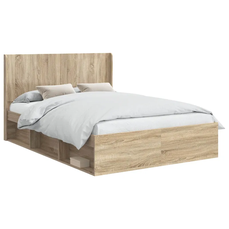 Lovos rėmas su saugojimu ir nugara 3 pcs Apdirbta mediena