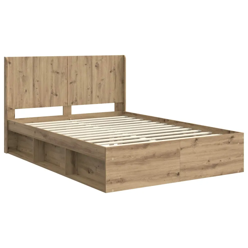 Lovos rėmas su saugojimu ir nugara 3 pcs Apdirbta mediena