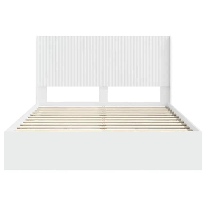 Lovos rėmas su saugojimu ir nugara Balta 160 x 200 cm