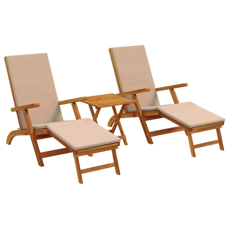 Atsilenkiantis ir sulankstomas saulės gultas 3 pcs Taupe