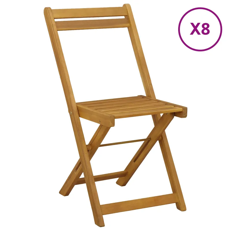 Lauko bistro kėdės 8 pcs Natūrali 40 x 53 x 80 cm